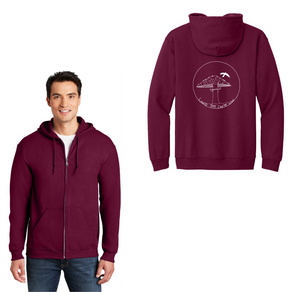 Laurel Tree Charter-Adult Unisex Full-Zip Hooded Sweatshirt Mushroom Logo