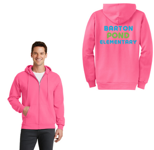 Barton Pond Fall & Winter Spirit Wear On-Demand-Adult Unisex Full-Zip Hooded Sweatshirt Typographic Logo