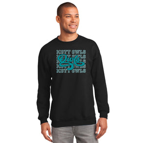 Mott Elementary Spirit Wear 2024 On-Demand-Adult Unisex Crewneck Port & Company Essential Fleece Sweatshirt Repeating Logo