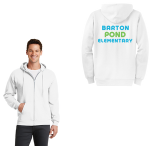 Barton Pond Fall & Winter Spirit Wear On-Demand-Adult Unisex Full-Zip Hooded Sweatshirt Typographic Logo