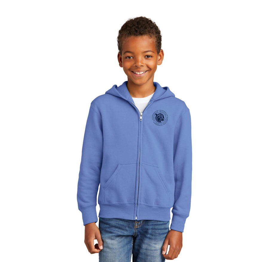 Parmalee Elementary Spirit Wear 2023-24 On-Demand-Youth Unisex Full-Zip Hooded Sweatshirt Left Chest Logo