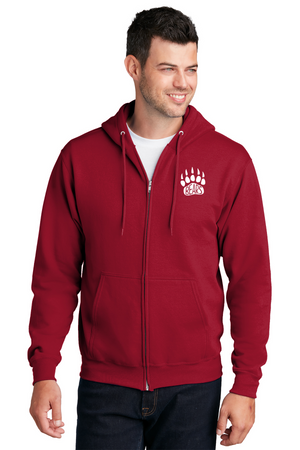 GES Bears Spirit Wear 2023-24 On-Demand-Unisex Full-Zip Hooded Sweatshirt Paw Logo