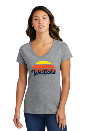 Westlake Elementary Spirit Wear 2023/24 On-Demand-Port and Co Ladies V-Neck Sunset Logo