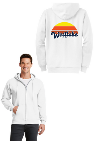 Westlake Elementary Spirit Wear 2023/24 On-Demand-Adult Full-Zip Hooded Sweatshirt Sunset Logo