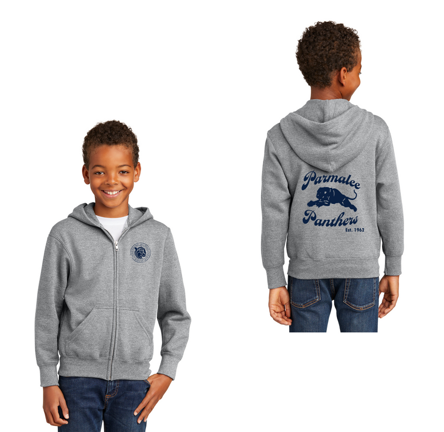 Parmalee Elementary Spirit Wear 2023-24 On-Demand-Youth Unisex Full-Zip Hooded Sweatshirt w/ Back Print