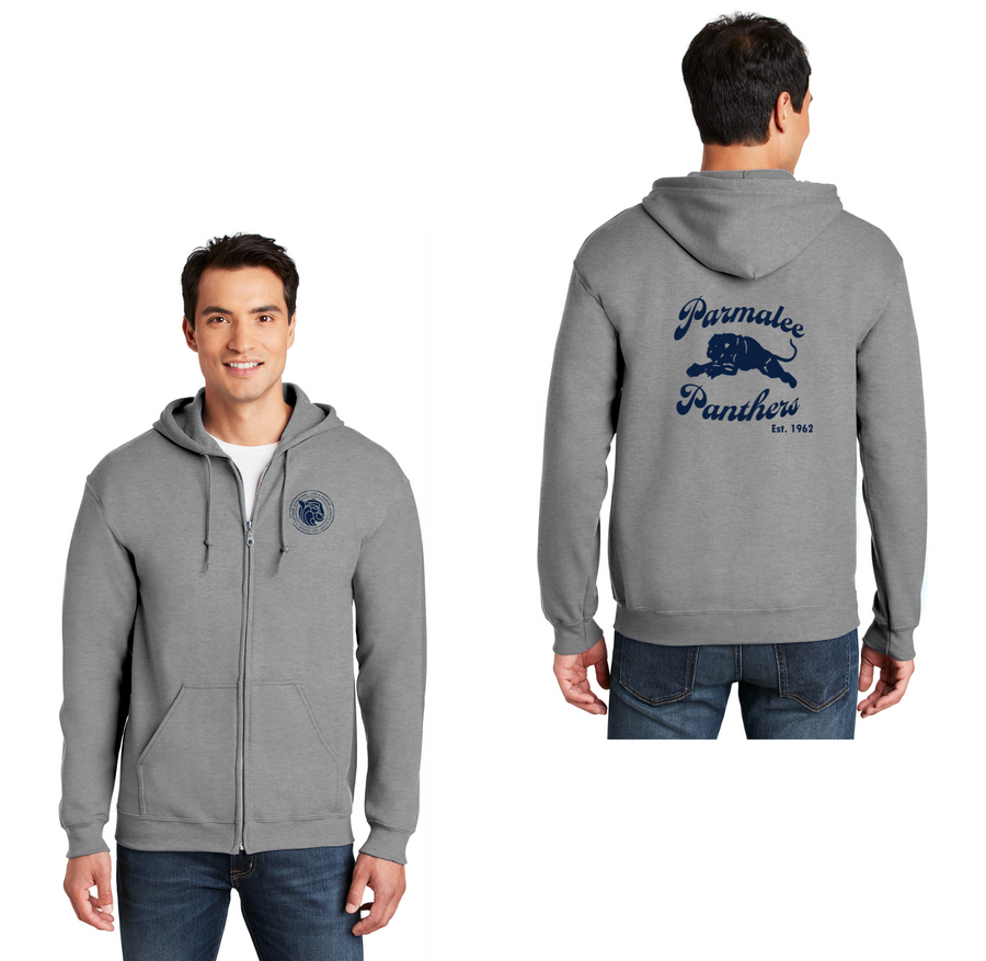 Parmalee Elementary Spirit Wear 2023-24 On-Demand-Adult Unisex Full-Zip Hooded Sweatshirt w/ Back Print