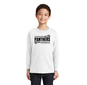 Panther Lacrosse 2023-24 On-Demand-Youth Unisex Long Sleeve Tee Black Logo