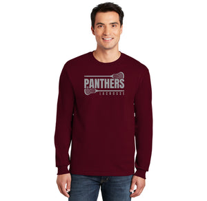 Panther Lacrosse 2023-24 On-Demand-Adult Unisex Long Sleeve Tee Grey Logo