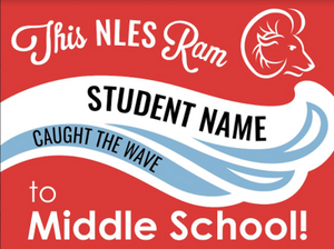 North Landing (NLES) 5th Grade Grad Signs 2024 On-Demand-Yard Sign w/ Stake + Personalized Name
