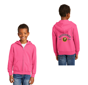 Bridgeway Island-Youth Unisex Full-Zip Hooded Sweatshirt Circle Logo