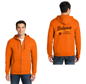 Bridgeway Island-Adult Unisex Full-Zip Hooded Sweatshirt Cursive Logo