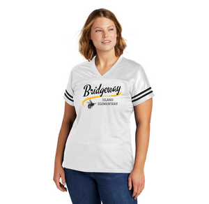 Bridgeway Island-Womens Sport-Tek Jersey Cursive Logo