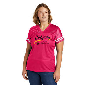 Bridgeway Island-Womens Sport-Tek Jersey Cursive Logo