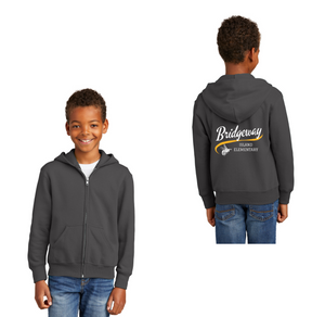 Bridgeway Island-Youth Unisex Full-Zip Hooded Sweatshirt Cursive Logo