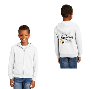 Bridgeway Island-Youth Unisex Full-Zip Hooded Sweatshirt Cursive Logo