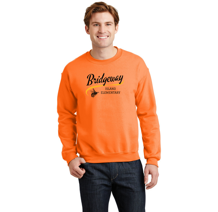 Bridgeway Island-Adult Unisex Crewneck Sweatshirt Cursive Logo