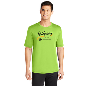 Bridgeway Island-Adult Unisex Dri-Fit Shirt Cursive Logo