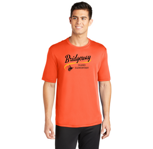 Bridgeway Island-Adult Unisex Dri-Fit Shirt Cursive Logo