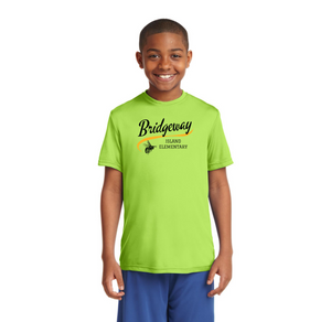 Bridgeway Island-Youth Unisex Dri-Fit Shirt Cursive Logo