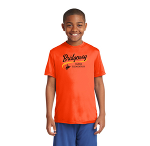 Bridgeway Island-Youth Unisex Dri-Fit Shirt Cursive Logo