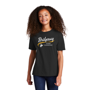 Bridgeway Island-Youth Unisex Fan Favorite Premium Tee Cursive Logo