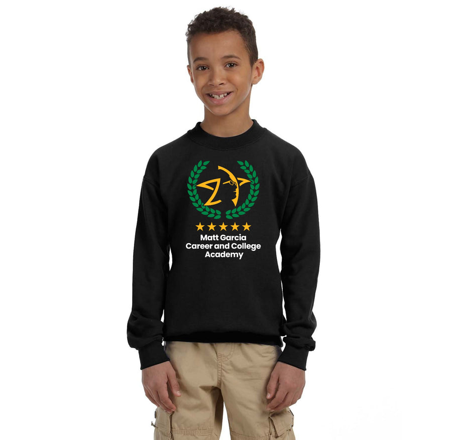 Matt Garcia Career and College Academy Spirit Wear 2024 On-Demand-Youth Unisex Crewneck Sweatshirt_Star Logo