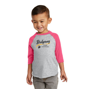 Bridgeway Island-Toddler Premium Soft Baseball Tee Cursive Logo