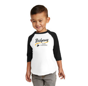 Bridgeway Island-Toddler Premium Soft Baseball Tee Cursive Logo