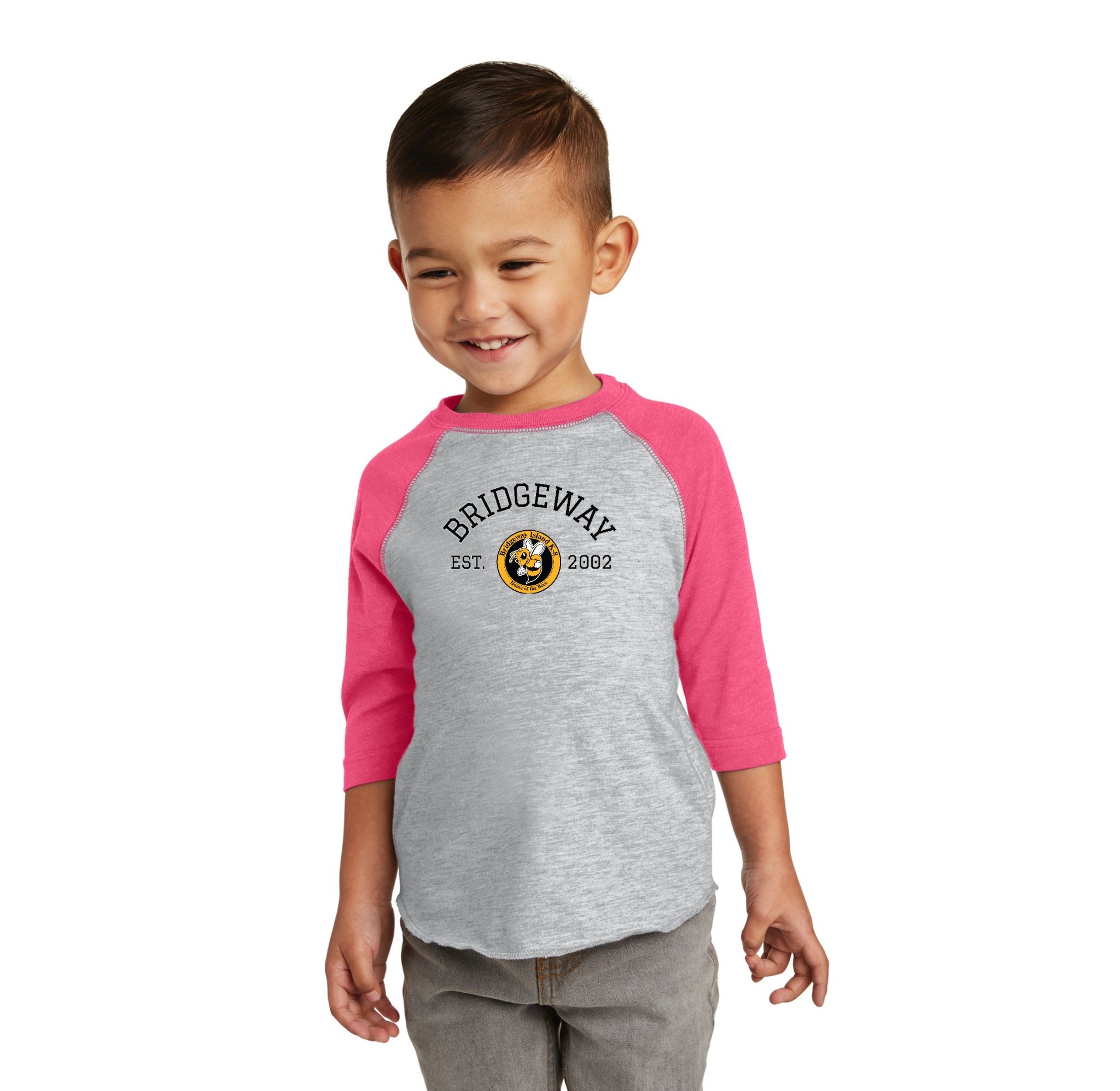 Bridgeway Island-Toddler Premium Soft Baseball Tee Circle Logo