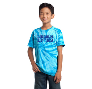 Lincoln Elementary Spirit Wear 2023/24 On-Demand-Youth Unisex Tie-Dye Shirt Blue Logo