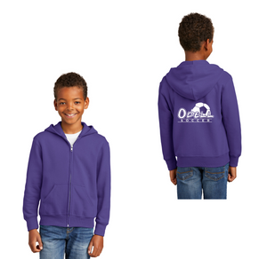 Odell Rec Sports Store 2024 On-Demand-Youth Unisex Full-Zip Hooded Sweatshirt Soccer Logo