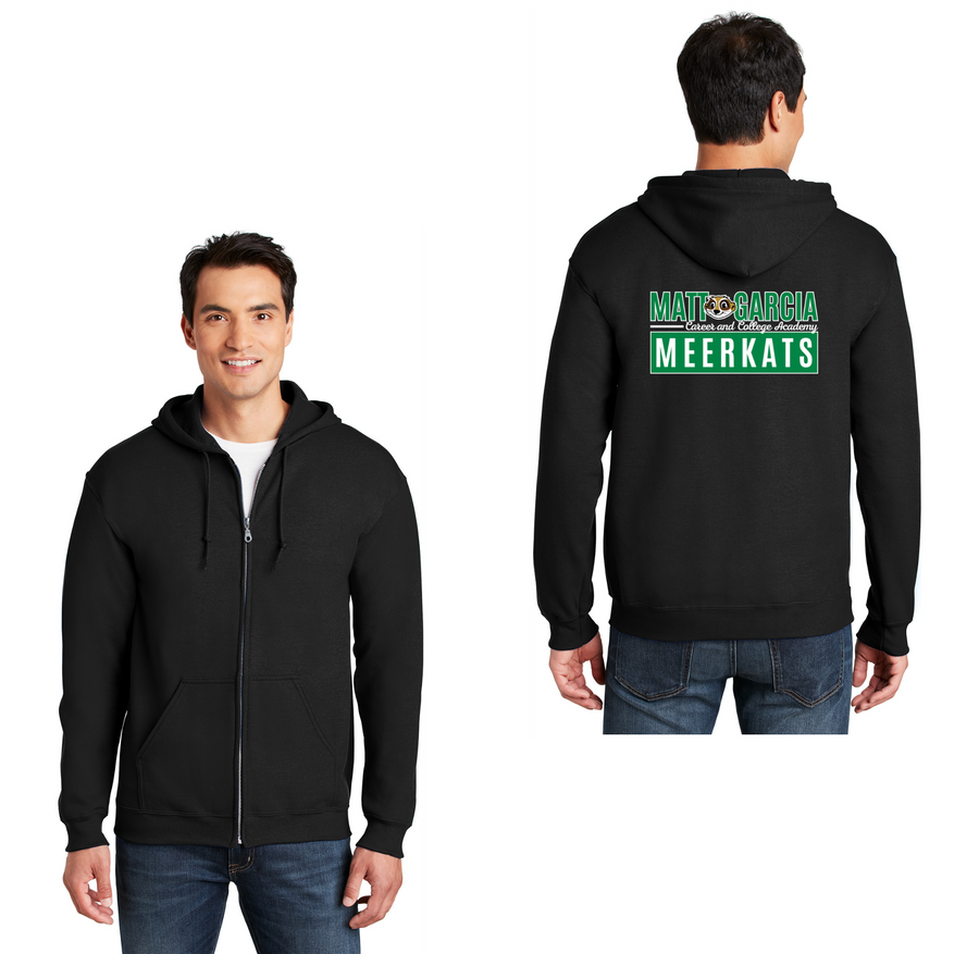 Matt Garcia Career and College Academy Spirit Wear 2024 On-Demand-Adult Unisex Full-Zip Hooded Sweatshirt_Matt Garcia Logo