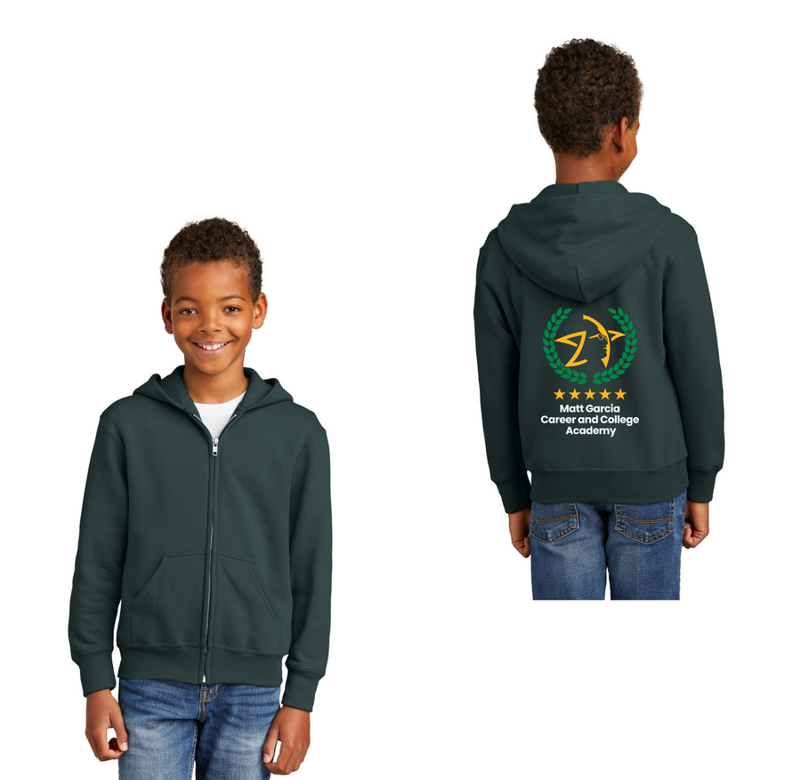 Matt Garcia Career and College Academy Spirit Wear 2024 On-Demand-Youth Unisex Full-Zip Hooded Sweatshirt_Star Logo