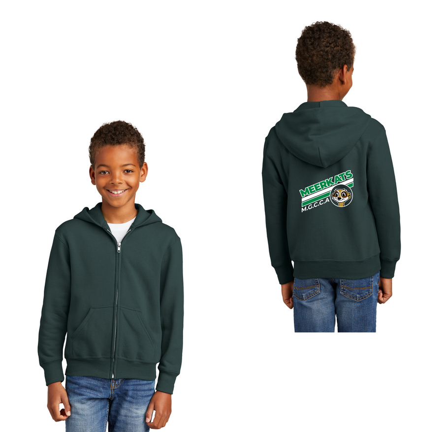 Matt Garcia Career and College Academy Spirit Wear 2024 On-Demand-Youth Unisex Full-Zip Hooded Sweatshirt_Stripes Logo