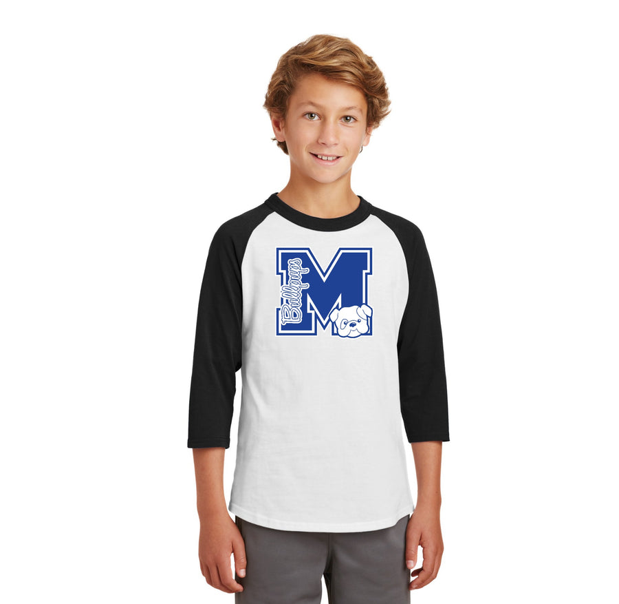 Martinez Jr High School Spirit Wear 2024 On-Demand-Youth Unisex Baseball Tee M Logo
