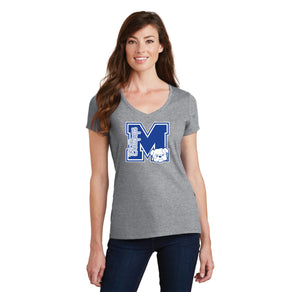 Martinez Jr High School Spirit Wear 2024 On-Demand-Womens Fan Favorite V-Neck Tee M Logo