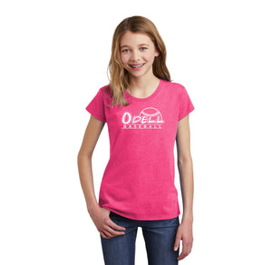 Odell Rec Sports Store 2024 On-Demand-Girls Premium Tee Baseball Logo