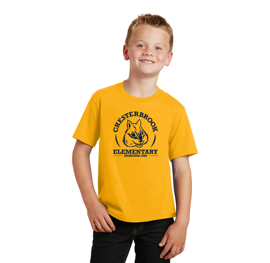 Chesterbrook Elementary Spirit Wear 2024 On-Demand-Youth Unisex Fan Favorite Premium Tee Navy Logo