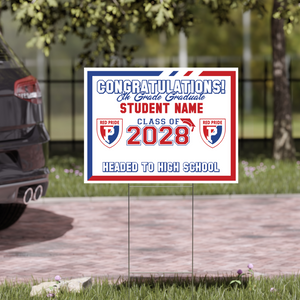 Plainfield Middle School 8th Grade Grad Signs 2024 On-Demand-8TH GRADE Yard Sign w/ Stake + Personalized Name