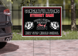Portola Springs Elementary 6th Grade Grad Signs 2024-Yard Sign w/ Stake + Personalized Name