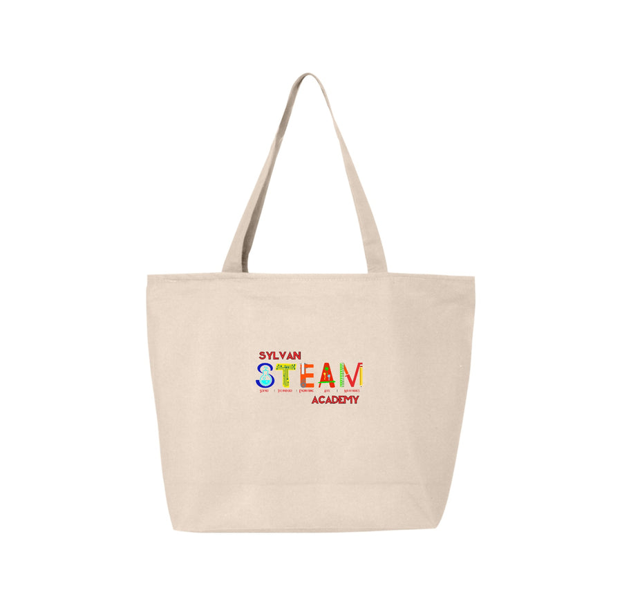 Sylvan STEAM Academy Spirit Wear 2024/25 On-Demand-Q-Tees Canvas Zippered Tote On-Demand Colorful Logo