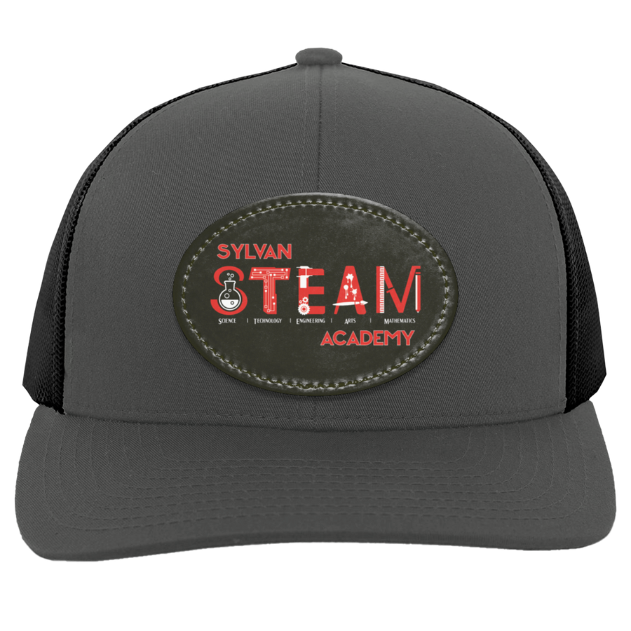 Sylvan STEAM Academy Spirit Wear 2024/25 On-Demand-104C Trucker Snap Back - Patch Oval Red Logo