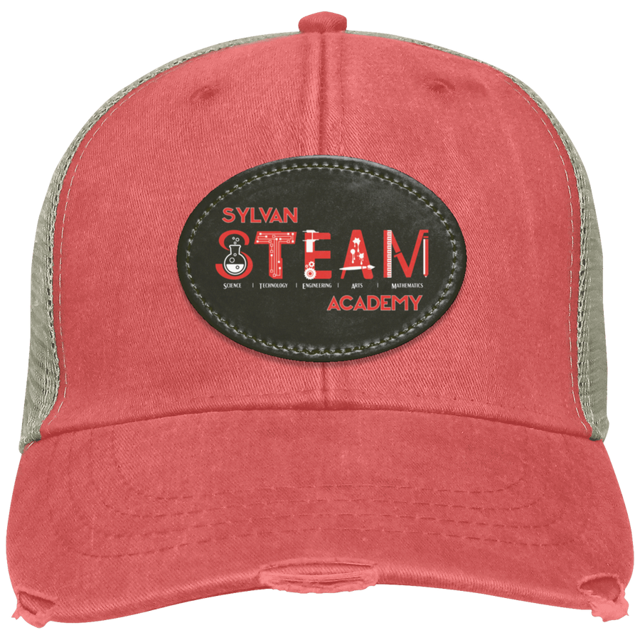 Sylvan STEAM Academy Spirit Wear 2024/25 On-Demand-OL102 Distressed Ollie Cap - Oval Patch Red Logo