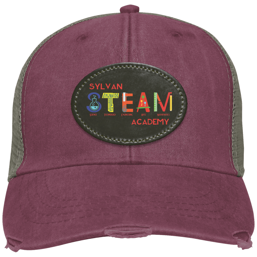 Sylvan STEAM Academy Spirit Wear 2024/25 On-Demand-OL102 Distressed Ollie Cap - Oval Patch Colorful Logo