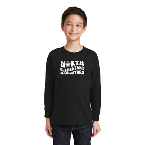 North Elementary 2024 On-Demand Store-Youth Unisex Long Sleeve Tee Typographic Logo