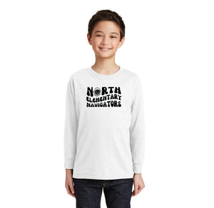 North Elementary 2024 On-Demand Store-Youth Unisex Long Sleeve Tee Typographic Logo