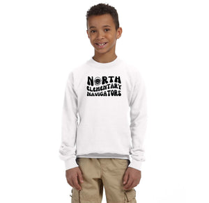 North Elementary 2024 On-Demand Store-Youth Unisex Crewneck Sweatshirt Typographic Logo