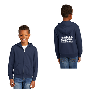 North Elementary 2024 On-Demand Store-Youth Unisex Full-Zip Hooded Sweatshirt Typographic Logo