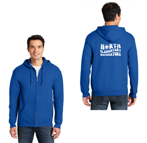 North Elementary 2024 On-Demand Store-Adult Unisex Full-Zip Hooded Sweatshirt Typographic Logo