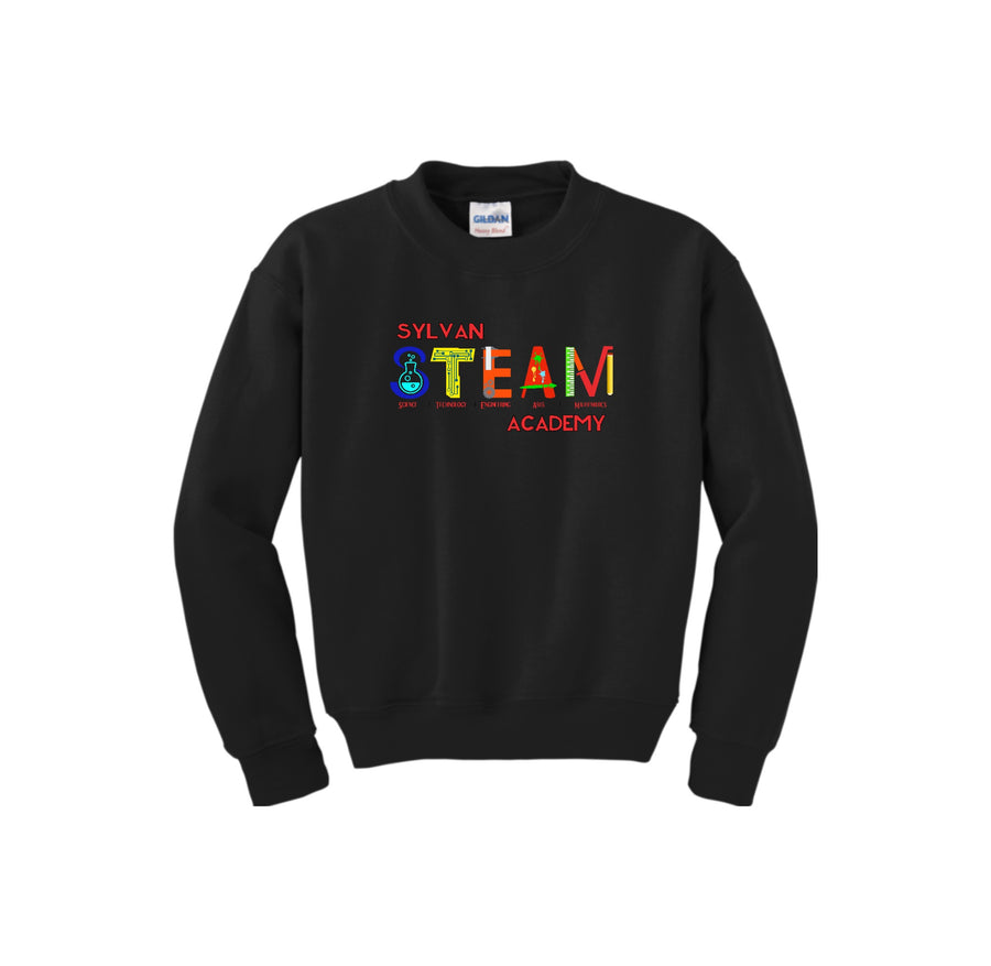 Sylvan STEAM Academy Spirit Wear 2024/25 On-Demand-Youth Unisex Crewneck Sweatshirt On-Demand Colorful Logo